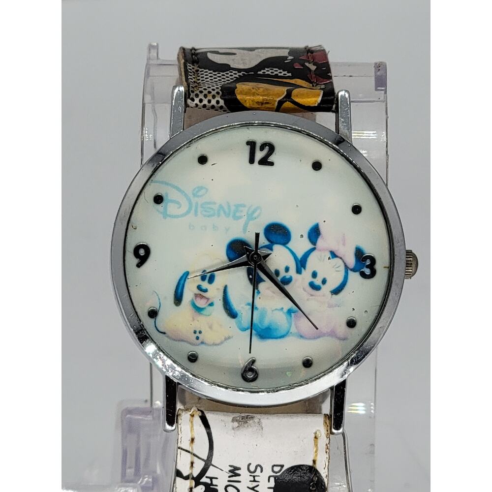 Women's Disney Mickey Minnie Mouse Pluto Babies Quartz Wristwatch